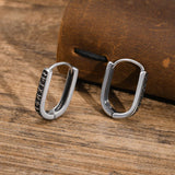 U Shaped Viking Runes Stainless Steel Earrings