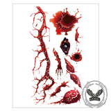 10 Pcs Halloween Horror Wound Temporary Tattoo Stickers