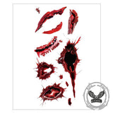 10 Pcs Halloween Horror Wound Temporary Tattoo Stickers