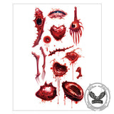 10 Pcs Halloween Horror Wound Temporary Tattoo Stickers