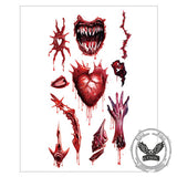 10 Pcs Halloween Horror Wound Temporary Tattoo Stickers