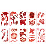 10 Pcs Spooky Wound Halloween Temporary Tattoo Stickers | Gthic.com