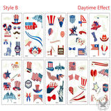 10Pcs Luminous Independence Day Tattoos Sticker | Gthic.com