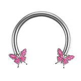 16G Butterfly Multi-Purpose Stainless Steel Septum Piercing Ring | Gthic.com