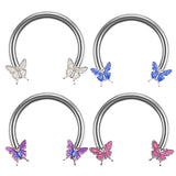16G Butterfly Multi-Purpose Stainless Steel Septum Piercing Ring | Gthic.com