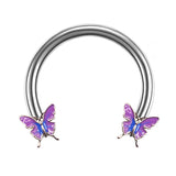 16G Butterfly Multi-Purpose Stainless Steel Septum Piercing Ring | Gthic.com
