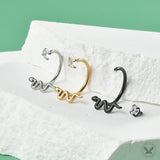 16G Snake Design Stainless Steel Horseshoe Lip Ring | Gthic.com