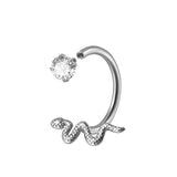 16G Snake Design Stainless Steel Horseshoe Lip Ring | Gthic.com