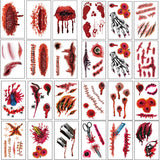 24 Pcs Wound Halloween Temporary Tattoo Stickers | Gthic.com
