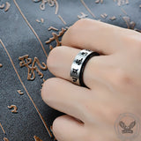 Six-Word Mantra Stainless Steel Spinner Ring | Gthic.com