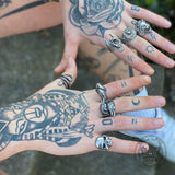 Odin Ravens Huginn and Munin Stainless Steel Viking Ring