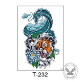 4 Pcs Ferocious Tiger Temporary Tattoo Stickers | Gthic.com