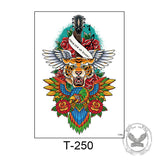 4 Pcs Ferocious Tiger Temporary Tattoo Stickers | Gthic.com