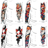 4 Pcs Fox Pattern Full Arm Temporary Tattoo Stickers 01 | Gthic.com