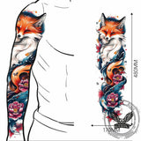 4 Pcs Fox Pattern Full Arm Temporary Tattoo Stickers 03 | Gthic.com