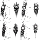 4 Pcs Gothic Multi-style Skull Temporary Tattoo Stickers | Gthic.com