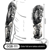 4 Pcs Mighty Roaring Lion Temporary Tattoo Stickers | Gthic.com