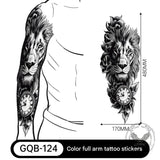 4 Pcs Mighty Roaring Lion Temporary Tattoo Stickers