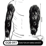 4 Pcs Mighty Roaring Lion Temporary Tattoo Stickers | Gthic.com