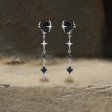 4 Pointed Star Heart Shape Dangle Earrings | Gthic.com