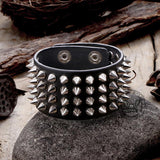 4 Rows of Rivets Leather Bracelet | Gthic.com