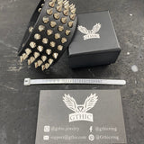 4 Rows of Rivets Leather Bracelet