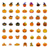 50 Pcs Halloween Pumpkin Waterproof Stickers