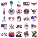 50Pcs American Flag Design Independence Day Sticker | Gthic.com