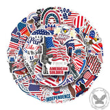 50Pcs American Flag Design Independence Day Sticker | Gthic.com