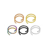 5 Pcs Simple Double Spring Stainless Steel Nose Ring Set