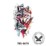 8 Pcs Fierce Wolf Temporary Tattoo Stickers