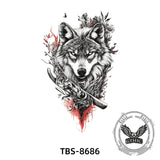 8 Pcs Fierce Wolf Temporary Tattoo Stickers