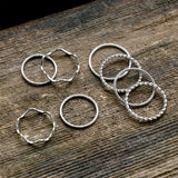 8 Pieces Stainless Steel Minimalist Ring Set | Gthic.com