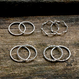8 Pieces Stainless Steel Minimalist Ring Set | Gthic.com