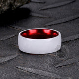 8mm Simple White Ceramic Band Ring | Gthic.com