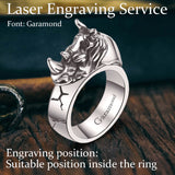 Punk Wild Rhino Stainless Steel Ring