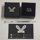 Night Rose Gemstone Sterling Silver Ring