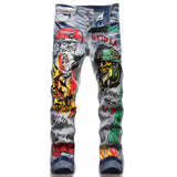 Stylish Flame Cotton Skull Pants | Gthic.com