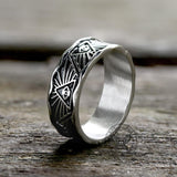 All-Seeing Eye Stainless Steel Band Ring | Gthic.com
