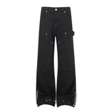 American-Style High-Street Wide-Leg Slight-Flare Cargo Pants | Gthic.com