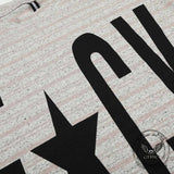 American-Style Letter Print Striped Long Sleeve Top