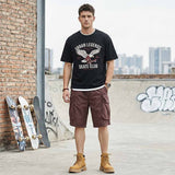 American-Style Loose Drawstring Cotton Cargo Shorts | Gthic.com