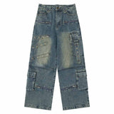 American-Style Multi-Pocket Cargo Baggy Jeans | Gthic.com