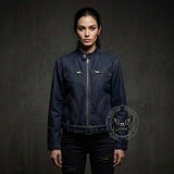 American-Style Stand Collar Biker Denim Jacket | Gthic.com