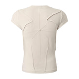 American-Style Street Slim-Fit Washed Distressed T-Shirt