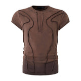 American-Style Street Slim-Fit Washed Distressed T-Shirt