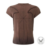 American-Style Street Slim-Fit Washed Distressed T-Shirt