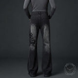 American-Style Y2K Dark-Aesthetic Lace-Up Flare Jeans