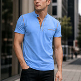 American Casual Quick Dry Button Henley Polo Shirt