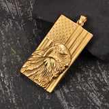 American Flag Bald Eagle Stainless Steel Pendant